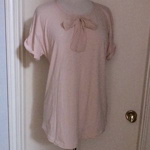 J. Crew Cotton Slug Bow Front Tee Shirt